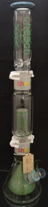 Cheech Glass - 23" 3 pcs Build-a-Bong Beaker In Beaker w/ Dome Perc - Green - $280