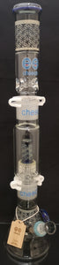 Cheech Glass - 22.5" 3 Pcs Etched Build-a-Bong Set Beaker Base w/ Dome Perc Middle - Blue - $280