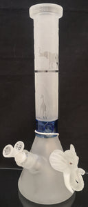 Cheech Glass - 15.5" Sandblasted Elephant Beaker Bong - Blue - $200