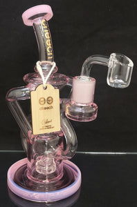 Cheech Glass - 8.5" Recycler Rig w/ Banger - Pink - $110