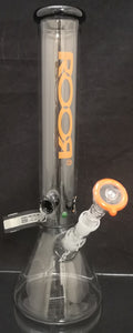 ROOR - 13.5" Beaker Bong Black Accents 14mm Joint & Bowl - Orange Label [RO01] - $500