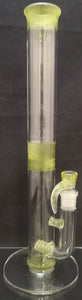 Green Belt Glass - 16.5" Accented Stemline Bong w/ Matching Bowl (4 Hole) - Sour Apple - $600