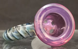 KOBB Glass - 18.5" Stemline To Gridded Cap Straight Bong w/ Matching Bowl (4 Hole) - Gold Violet & Karmaline - $750