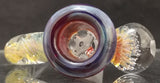 KOBB Glass - 14mm Worked Horn Bowl w/ Trichome Marble (4 Hole) - Amber Purple - $130