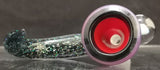KOBB Glass - 14mm Worked Horn Bowl w/ Opal Chunk (1 Hole) - Purple & Crushed Opal - $130