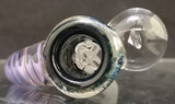 KOBB Glass - 18mm Worked Horn Bowl w/ Diamond Trapped Marble (4 Hole) - Crushed Opal & Purple - $130