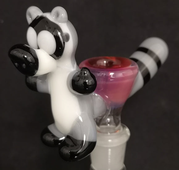 Green Belt Glass - Full Body Raccoon Bowl - Sizes & Colors Available