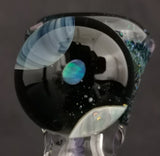 KOBB Glass - 18mm Horn Bowl w/ Opal In Space Marble (4 Hole) - Space Tech