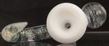 KOBB Glass - 14mm Up Horn Bowl w/ Dichro Marble (1 Hole) - White Rhino