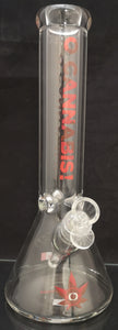 Red Eye Glass - 12.5" O Cannabis Beaker Bong Celebrate Legalization - Clear