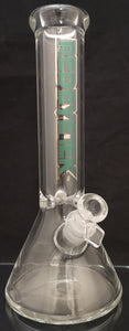 Red Eye Tek - 12" Beaker Bong w/ Built In Screen Bowl - Green Label