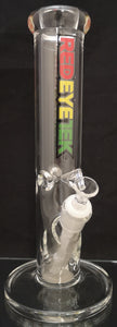 Red Eye Glass - 12" Straight Bong - Rasta Label