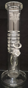 Red Eye Tek - 12" Radiator Straight Bong w/ Built In Screen Bowl - Clear