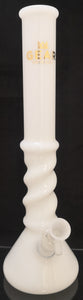 Gear Premium - 15" Twisted Tube Beaker Bong - White