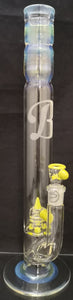 Benwa Glass - 16.5" Grid Cap Perc Bong w/ Matching Bowl (4 Hole) - Yellow