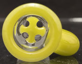 Benwa Glass - 16.5" Grid Cap Perc Bong w/ Matching Bowl (4 Hole) - Yellow