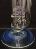 Benwa Glass - 17" Imperial Perc Bong w/ Matching Bowl (4 Hole) - CFL Purple