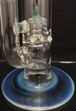 Benwa Glass - 16" Inverted 4 Perc Bong w/ Matching Bowl (4 Hole) - Green