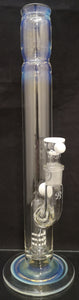 Benwa Glass - 15.5" 180° Grid Perc Bong w/ Matching Bowl (4 Hole) - White