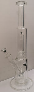 4.0 GLASS - 14.5" Straight Bong w/ Dome Perk & Millies - Green/Black Millies