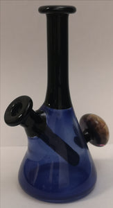 Algore Glass - 5.5" 10mm Female Full Colored Rig w/ Flower Marble - Black/Blue