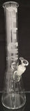 LPZ Glass x NCCL Glass - 15.5" Hi Times Sandblasted Beaker Bong w/ 14mm Bowl (1 Hole) - Clear