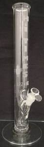 LPZ Glass x NCCL Glass - 17" Hi Times Sandblasted Straight Bong w/ 14mm Bowl (1 Hole) - Clear