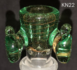 Knock Out (Kirill) Glass - 18mm CFL Colored Bowl w/ Built In Screen (3 Hole) - Colors Available