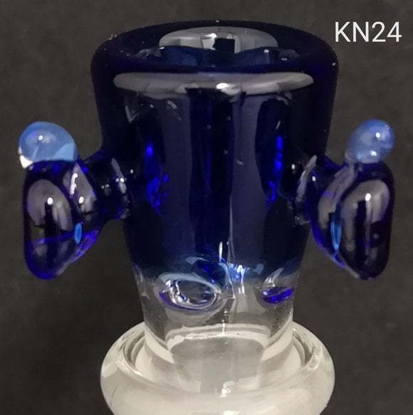 Knock Out (Kirill) Glass - 18mm Colored Bowl w/ Built In Screen (3 Hole) - Colors Available