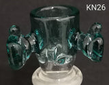 Knock Out (Kirill) Glass - 18mm Colored Bowl w/ Built In Screen (3 Hole) - Colors Available