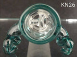 Knock Out (Kirill) Glass - 18mm Colored Bowl w/ Built In Screen (3 Hole) - Colors Available