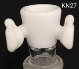 Knock Out (Kirill) Glass - 18mm Colored Bowl w/ Built In Screen (3 Hole) - Colors Available