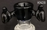 Knock Out (Kirill) Glass - 18mm Colored Bowl w/ Built In Screen (3 Hole) - Colors Available