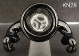 Knock Out (Kirill) Glass - 18mm Colored Bowl w/ Built In Screen (3 Hole) - Colors Available