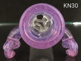 Knock Out (Kirill) Glass - 18mm Colored Bowl w/ Built In Screen (3 Hole) - Colors Available