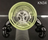 Knock Out (Kirill) Glass - 18mm Multi Colored Bowl w/ Built In Screen (3 Hole) - Colors Available