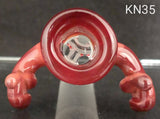 Knock Out (Kirill) Glass - 18mm Multi Colored Bowl w/ Built In Screen (3 Hole) - Colors Available