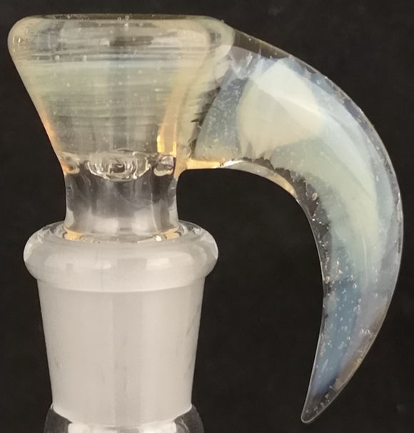 Lysergic Glass - 14mm CFL Horn Bowl (4 Hole) - Peach/Green