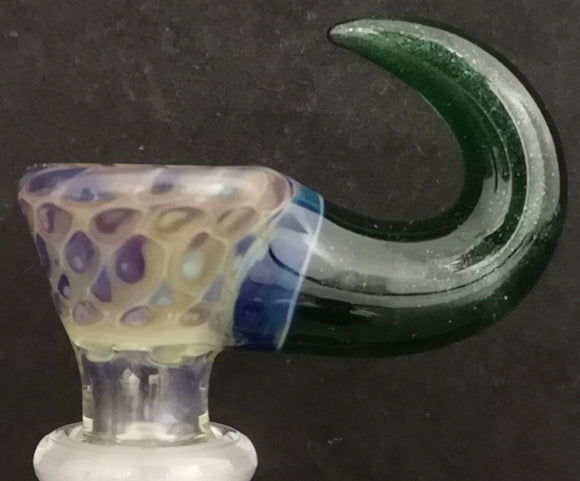 Lysergic Glass - 14mm Honey Comb Up Horn Bowl (4 Hole) - Colors Available