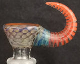 Lysergic Glass - 14mm Honey Comb Up Horn Bowl (4 Hole) - Colors Available