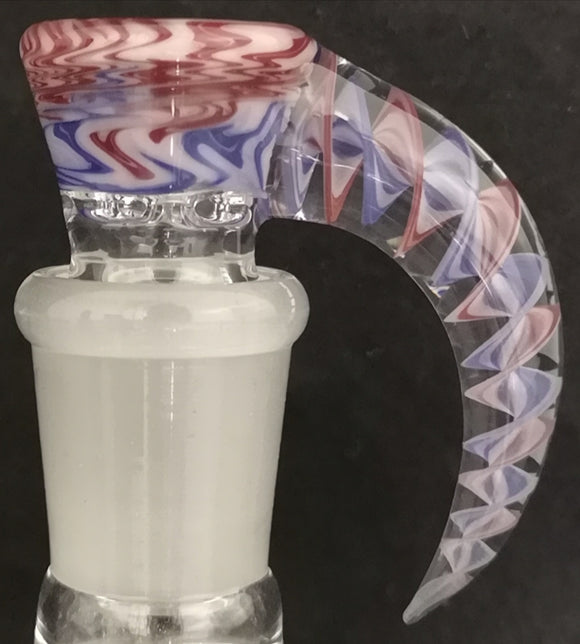 Lysergic Glass - 18mm Line Worked Horn Bowl (4 Hole) - Multi Color