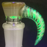 Lysergic Glass - 18mm UV Horn Bowl (4 Hole) - Green