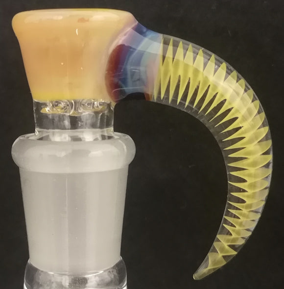 Lysergic Glass - 18mm Colored Horn Bowl (4 Hole) - Colors Available