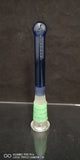 Mini Monster - 3 3/4” 18mm to 14mm Sandblasted Colored Mega Grid Closed End Downstem - Light Cobalt Blue - $180
