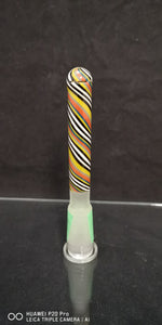 Mini Monster - 3 1/4" 18mm to 14mm Sandblasted Worked Orb Closed End Downstem (Black, White, Yellow)- $200