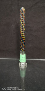 Mini Monster - 5" 18mm to 14mm Worked Pill w/ Extra Grid Open End Downstem - Rainbow - $260