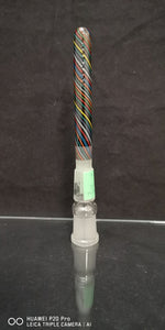 Mini Monster - 4 1/4" 18mm to 18mm Sandblasted Worked Pill w/ Extra Grid Open End Downstem - Rainbow - $270