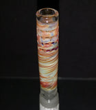Lysergic Glass - 2 3/4" 18mm to 14mm 180 Grid Colored Downstem - Amber Dots - $90