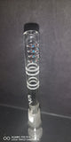 Lysergic Glass - 4 1/4" 18mm to 18mm Colored 180 Grid Clear Sandblasted Downstem - Green & Red - $80