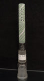 Lysergic Glass - Set 3 1/2" 18mm to 18mm 360 Grid Line Worked Downstem & 18mm Line Worked Horn Bowl (4 Hole) - Green & White
